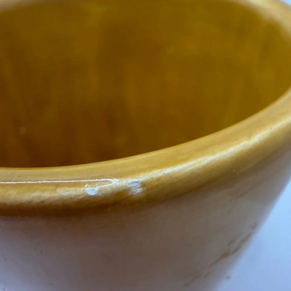 Pottery Barn Yellow Glazed Coffee Mugs Set of 2 Handcrafted Stoneware Latte Cups